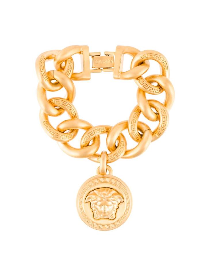 Versace 'medusa' Sovereign Bracelet, Women's, Size: Medium, Metallic