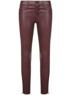 J Brand Wet-look Skinny Trousers - Pink & Purple