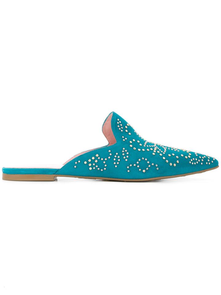 Pretty Ballerinas Micro-stud Mules - Blue