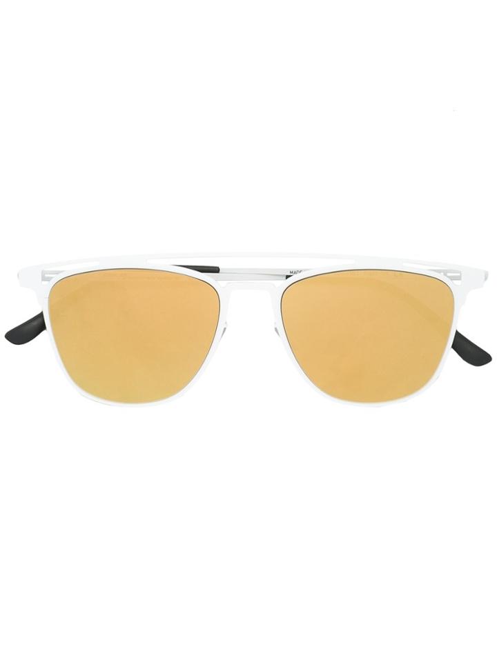 Italia Independent Square Shaped Mirrored Sunglasses - White