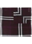 Burberry House Check Scarf, Women's, Red, Silk/wool