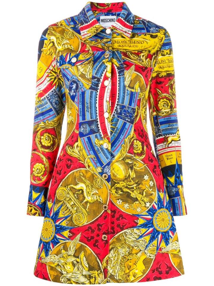 Moschino Fantasy Print Shirt Dress - Red