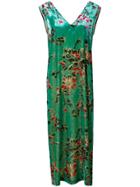 Uma Wang Aviva Floral Print Velvet Dress - Green