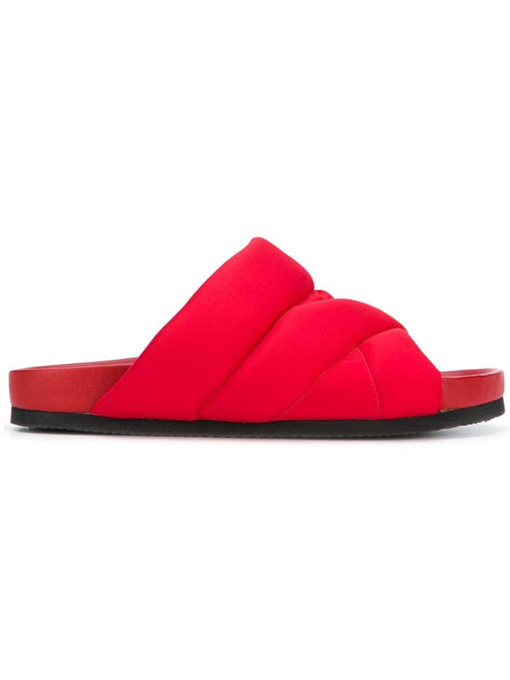 Nicholas Kirkwood Puffer Pool Slides - Red