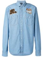Just Cavalli - Denim Dice Patch Shirt - Men - Cotton - 52, Blue, Cotton