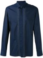 Lanvin - Embroidered Lines Shirt - Men - Silk/cotton - 41, Blue, Silk/cotton