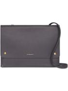 Burberry Leather Pouch With Detachable Strap - Grey