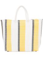 Truss Nyc - Striped Woven Tote - Women - Acetate - One Size, White, Acetate