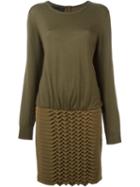 Jay Ahr Origami Jumper Dress, Women's, Size: 36, Green, Silk/spandex/elastane/wool