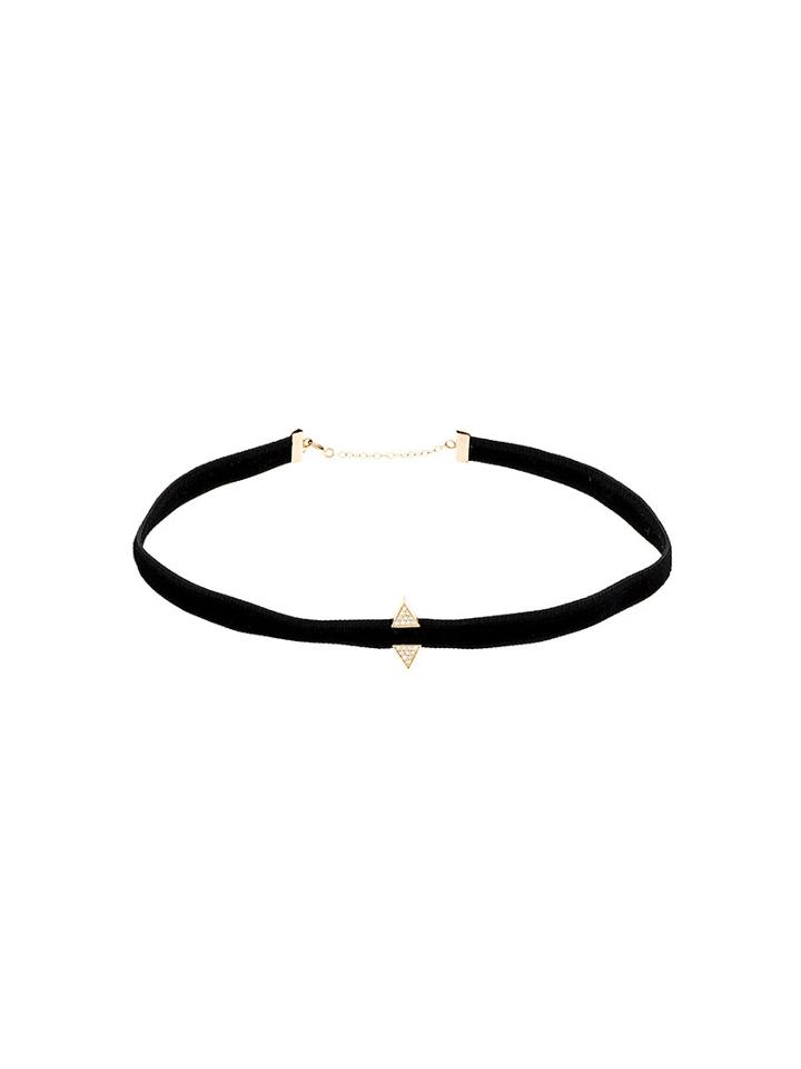 Sarah Noor Velvet Choker Necklace, Size: 1, Black