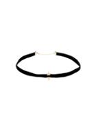 Sarah Noor Velvet Choker Necklace, Size: 1, Black