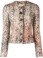 Christopher Kane Boxy Woven Jacket, Women's, Size: 44, Nude/neutrals, Wool/silk