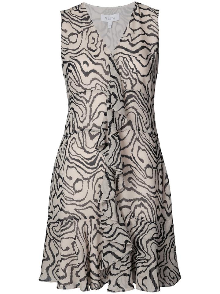 Derek Lam 10 Crosby - Tiger Print Ruffled Dress - Women - Silk - 0, Nude/neutrals, Silk