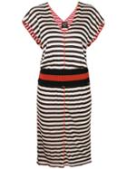 Jean Paul Gaultier Pre-owned Striped V-neck Dress - Black