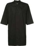 Rick Owens Collarless Shirt, Men's, Size: 52, Black, Cotton