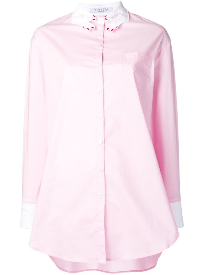 Vivetta Embroidered Hand Collar Shirt - Pink
