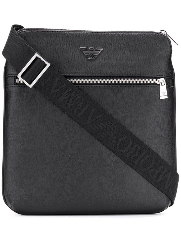Emporio Armani Logo Plaque Messenger Bag - Black