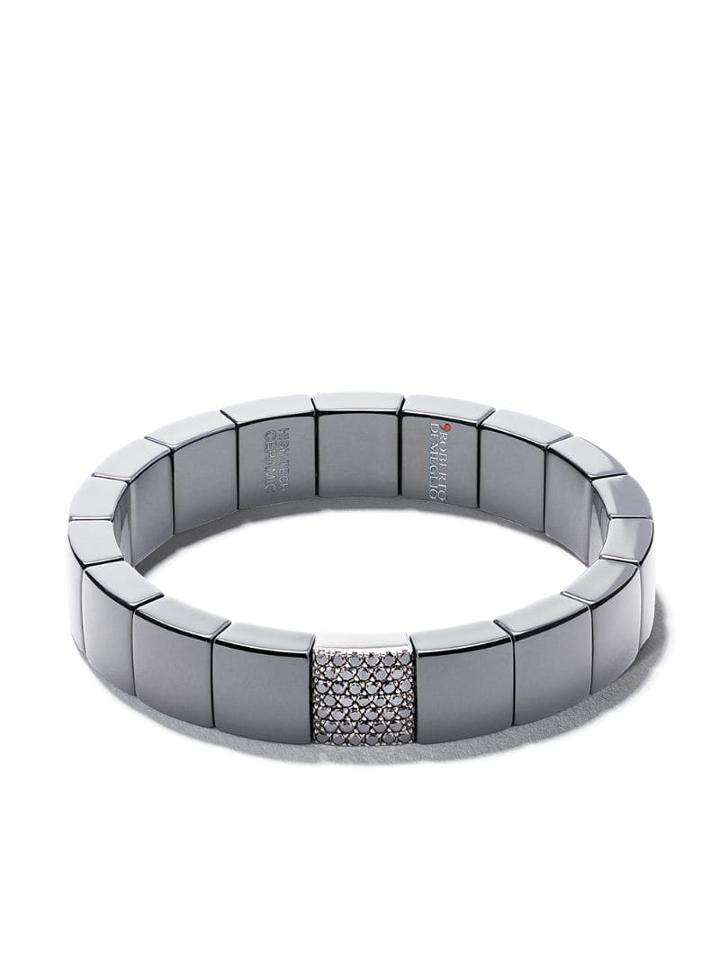 Roberto Demeglio 18kt White Gold Domino Ceramic And Diamond Bracelet -