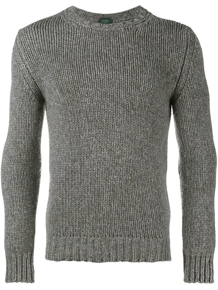 Incotex Chunky Knit Jumper, Men's, Size: 44, Grey, Yak/virgin Wool