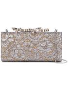 Jimmy Choo - Celeste Lace Clutch - Women - Leather/metallic (grey) Fibre/metal - One Size, Leather/metallic Fibre/metal