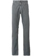 Canali Plain Straight Leg Jeans - Grey