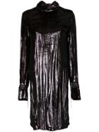 Nina Ricci Metallic Shift Dress - Brown