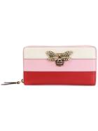 Gucci Queen Margaret Leather Zip Around Wallet - Pink & Purple