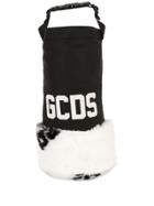 Gcds Logo Faux-fur Clutch Bag - Black