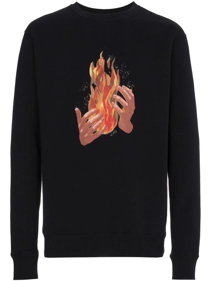 Off-white Fire Print Long Sleeve Sweatshirt - Unavailable