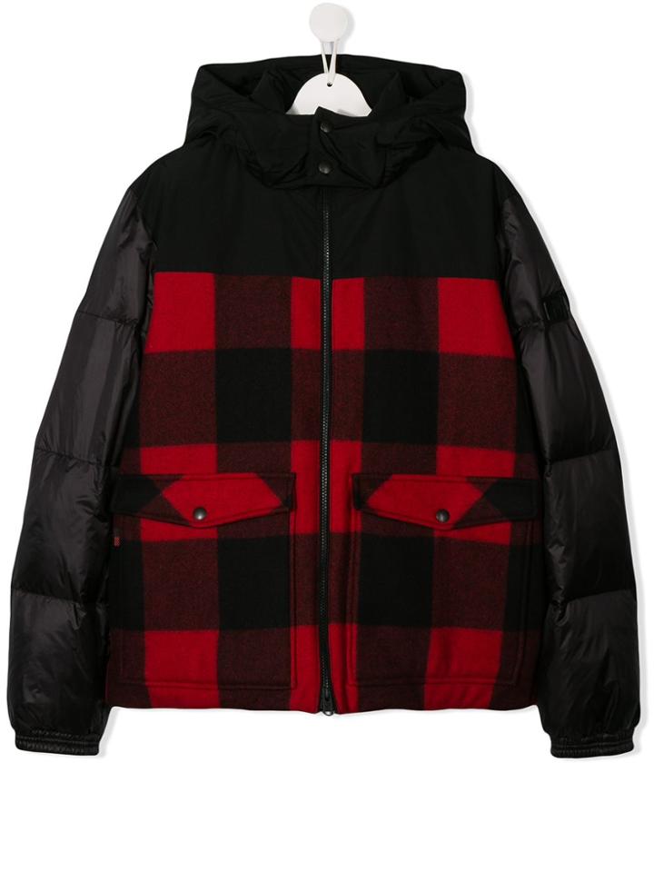 Woolrich Kids Teen Panel Hooded Jacket - Black