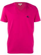 Burberry Embroidered Chest Logo T-shirt, Men's, Size: Xl, Pink/purple, Cotton