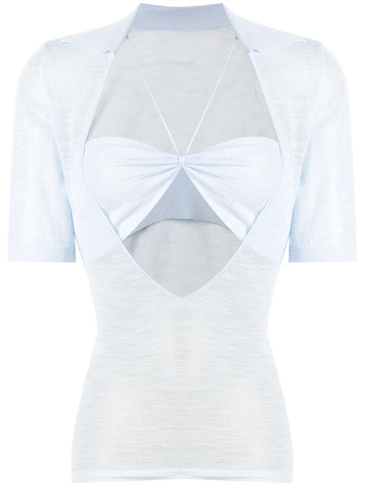 Jacquemus Bra Detail Fine Knit Top - Blue