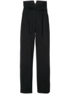 Rosie Assoulin High Rise Tied Trousers - Black