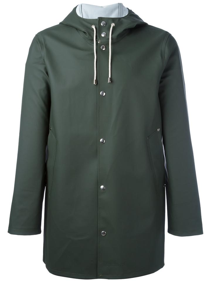 Stutterheim Drawstring Hood Raincoat - Green