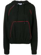 Msgm Logo Appliquéd Bouclé Hoodie - Black