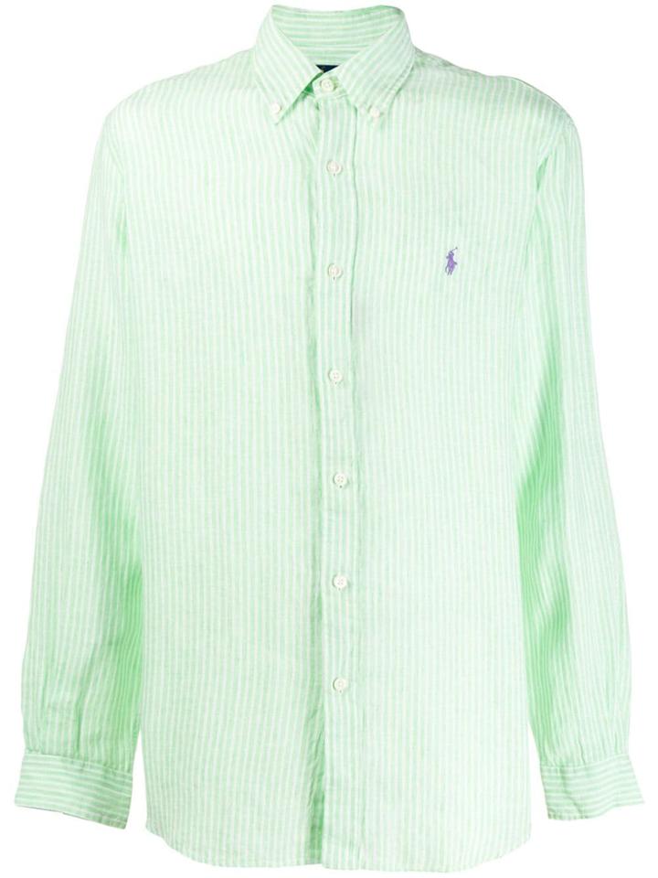 Ralph Lauren Striped Logo Shirt - Green
