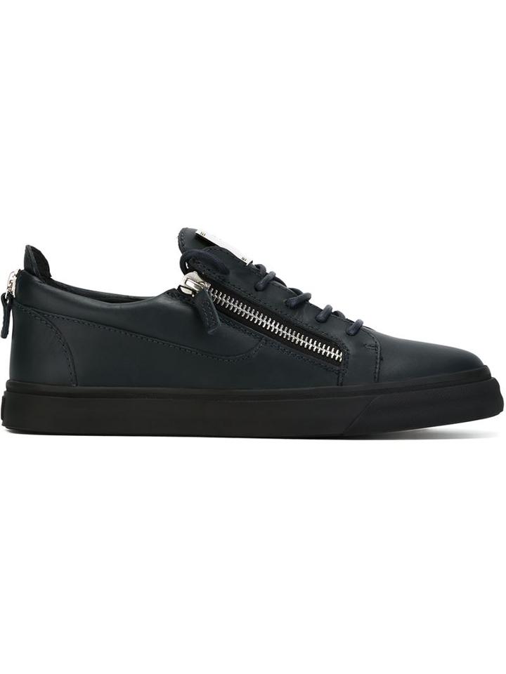 Giuseppe Zanotti Design Frankie Low-top Sneakers, Men's, Size: 43, Blue, Leather/rubber