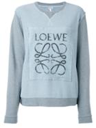 Loewe Logo-print Panelled Sweatshirt, Women's, Size: Xl, Blue, Cotton