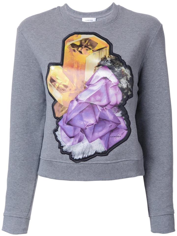 Carven Crystal Motif Sweatshirt - Grey