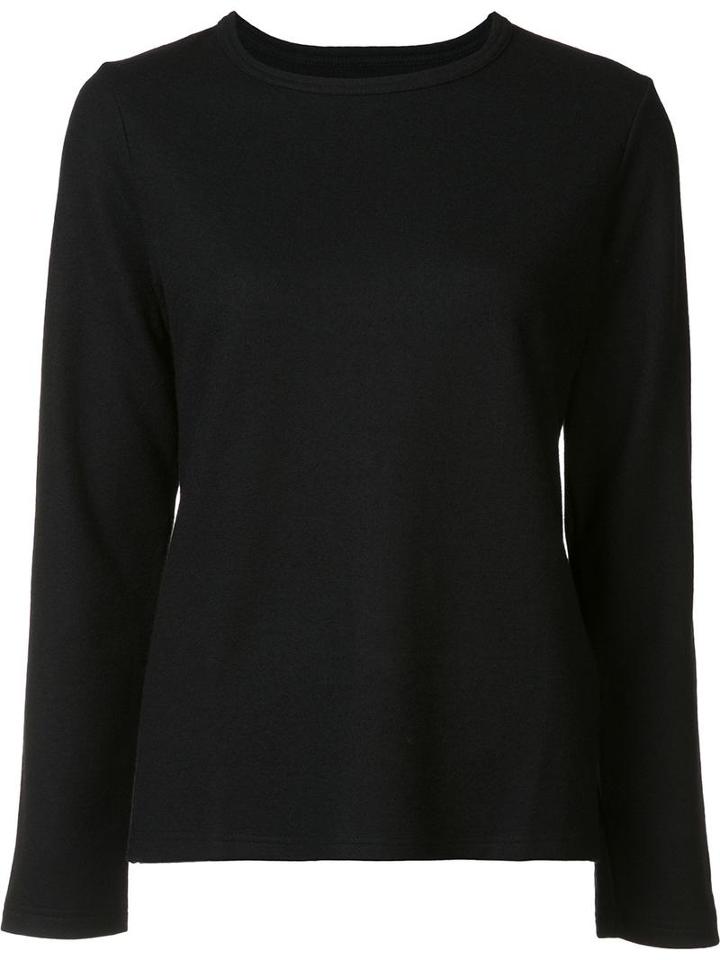 Yohji Yamamoto Round Neck T-shirt, Women's, Size: 2, Black, Wool