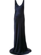 Galvan V-neck Evening Dress, Women's, Size: 40, Blue, Silk