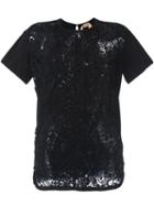 No21 Floral Lace Panel T-shirt