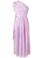 Rochas - One Shoulder Dress - Women - Silk - 44, Pink/purple, Silk