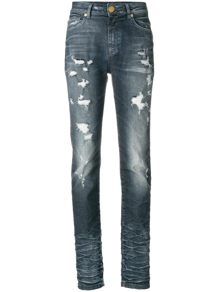 Pierre Balmain Distressed Skinny Jeans - Blue