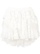 Faith Connexion Tiered Lace Hem Mini Skirt - White