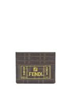 Fendi Fabric Card Holder - Brown