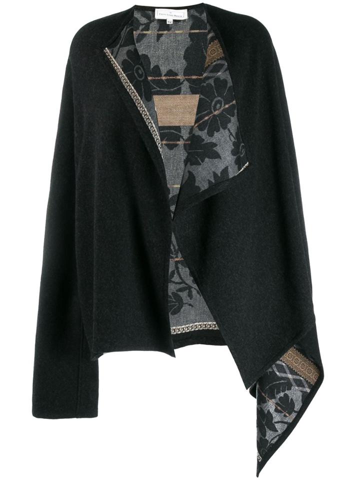 Pierre-louis Mascia Asymmetric Floral Patterned Cardi-coat - Black