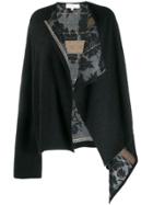Pierre-louis Mascia Asymmetric Floral Patterned Cardi-coat - Black