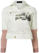 Undercover Newspaper Print Jacket - White