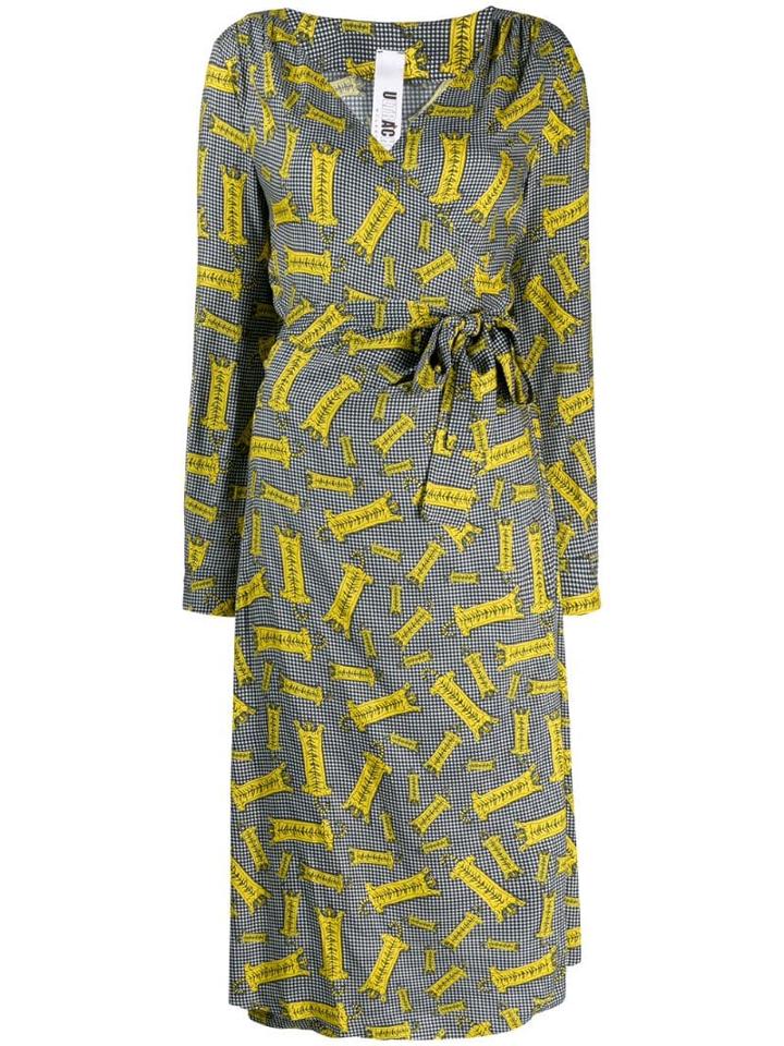 Ultràchic Tiger Print Wrap Dress - Black